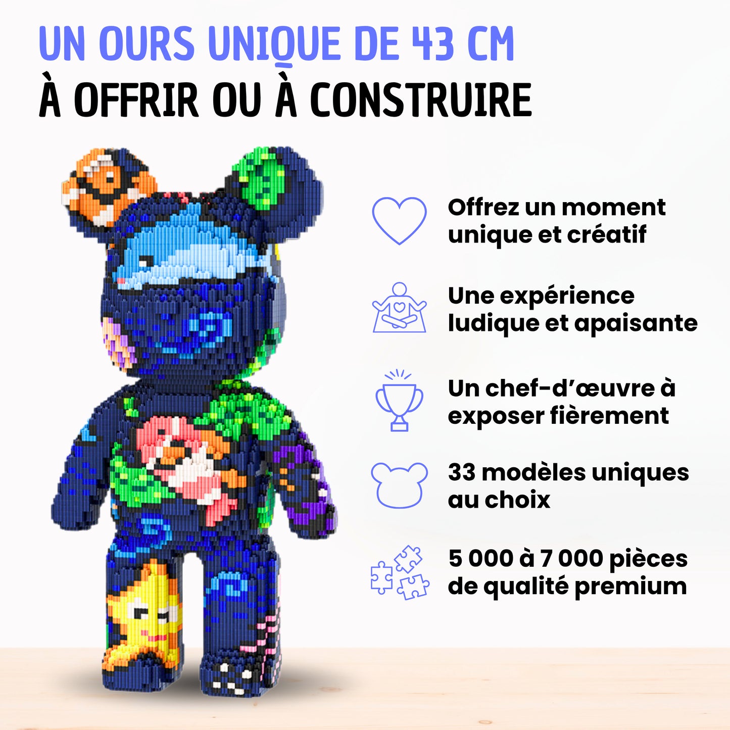 Pixi Bear™ Ours Géant de 43 cm à Assembler